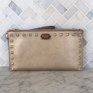 Gold Michael Kors zipup pouch